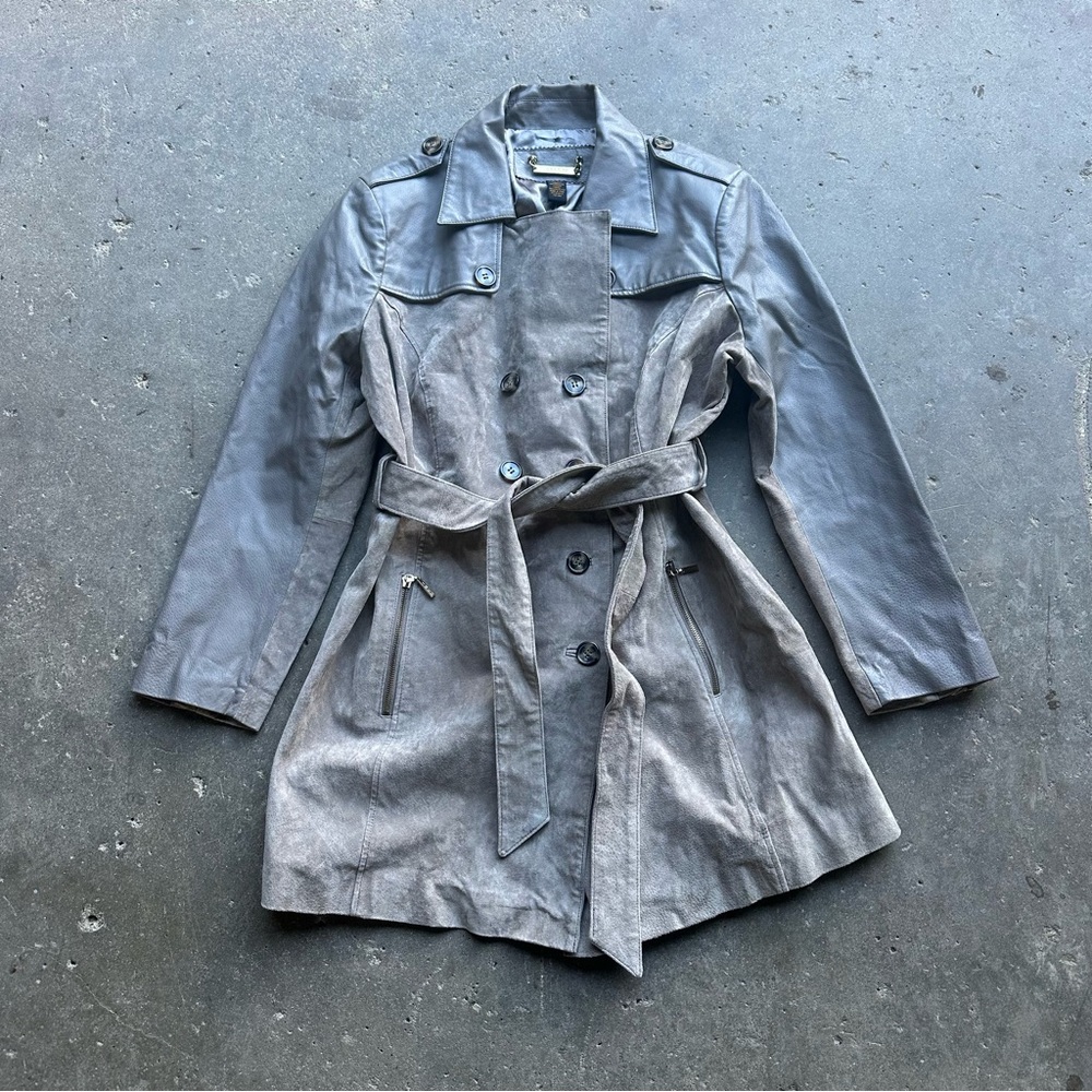 IMAN Genuine Leather Trench Coat- Sz XL